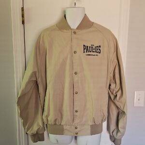Vintag Paulies AC Beige Bomber Jacket